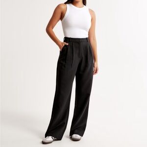 Abercrombie & Fitch Curve Love A&F Sloane Tailored Wide Leg Pant